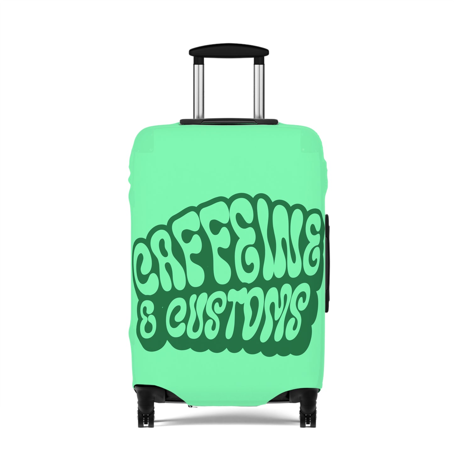 Caffeine and Customs Luggage Cover Travel Suitcase Cover