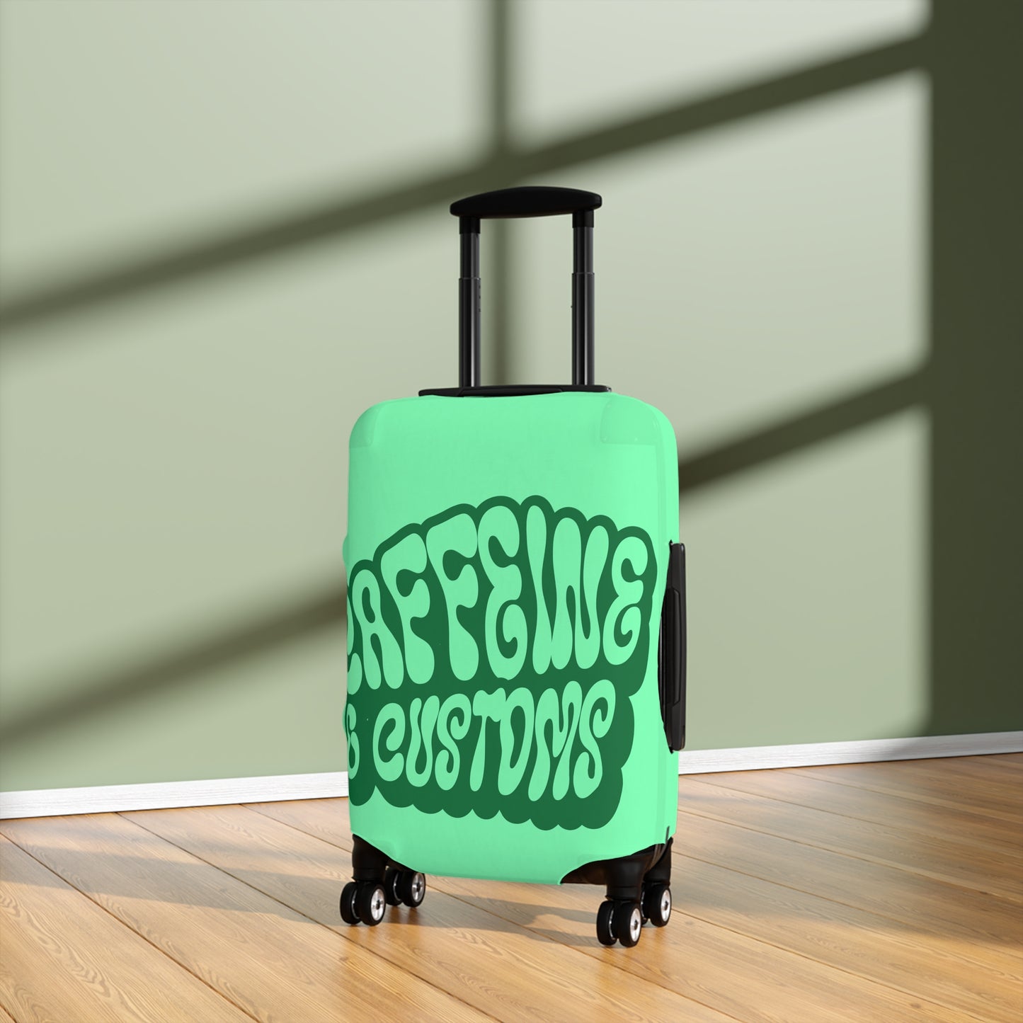 Caffeine and Customs Luggage Cover Travel Suitcase Cover