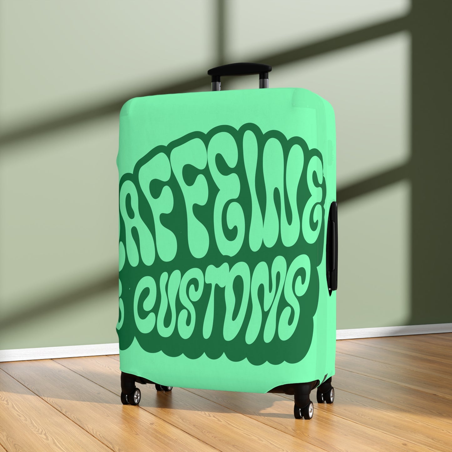 Caffeine and Customs Luggage Cover Travel Suitcase Cover
