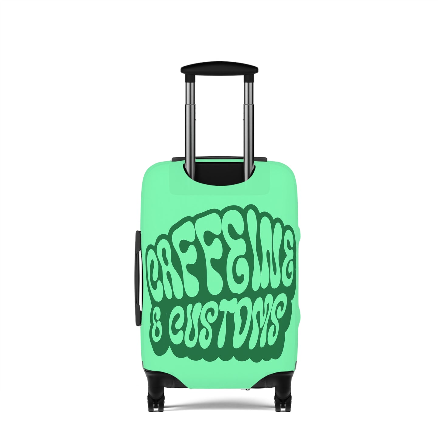 Caffeine and Customs Luggage Cover Travel Suitcase Cover