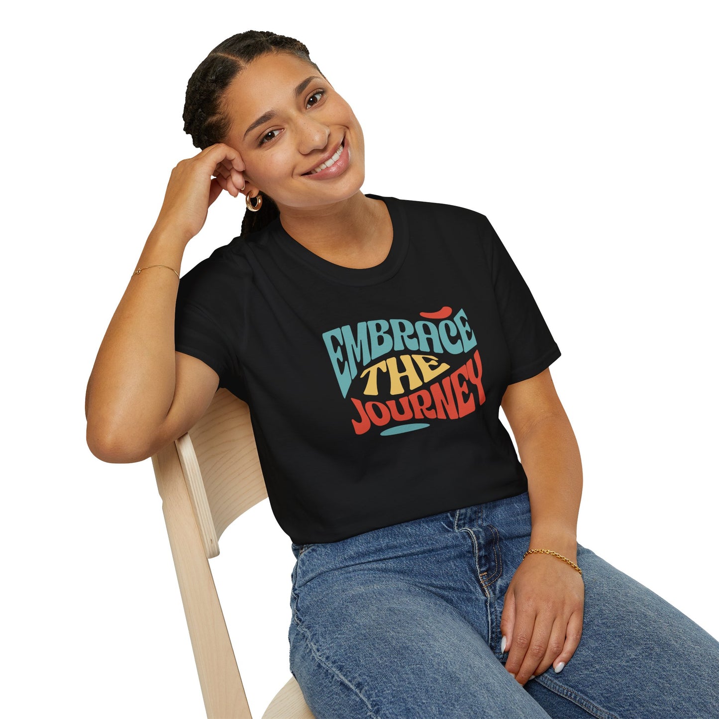 Embrace The Journey Black Gildan 64000 Unisex Shirt