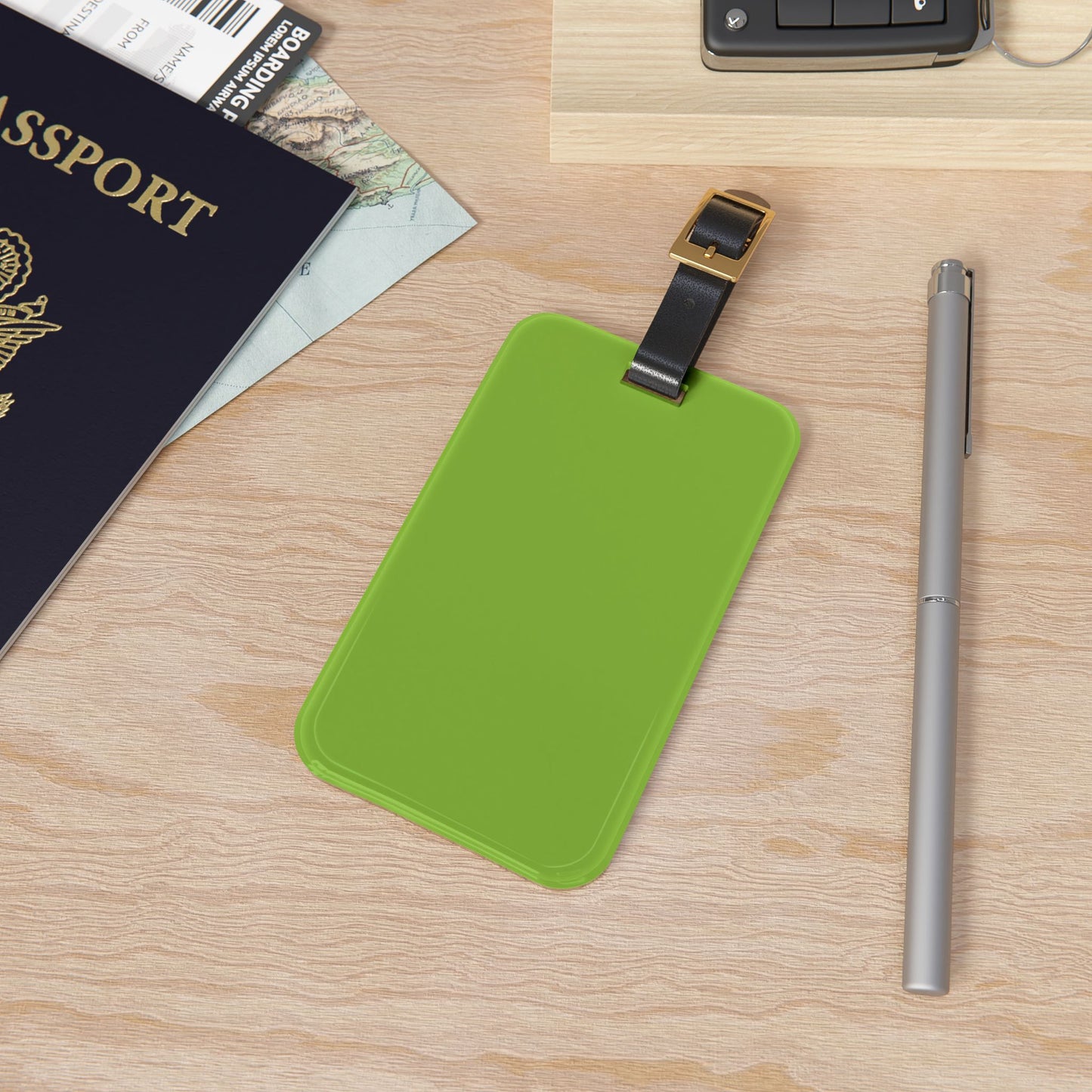 Muted Lime Luggage Tag Acrylic Travel Tag