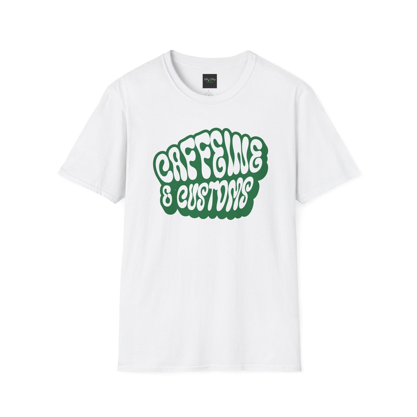 Caffeine and Customs White Gildan 64000 Unisex Shirt