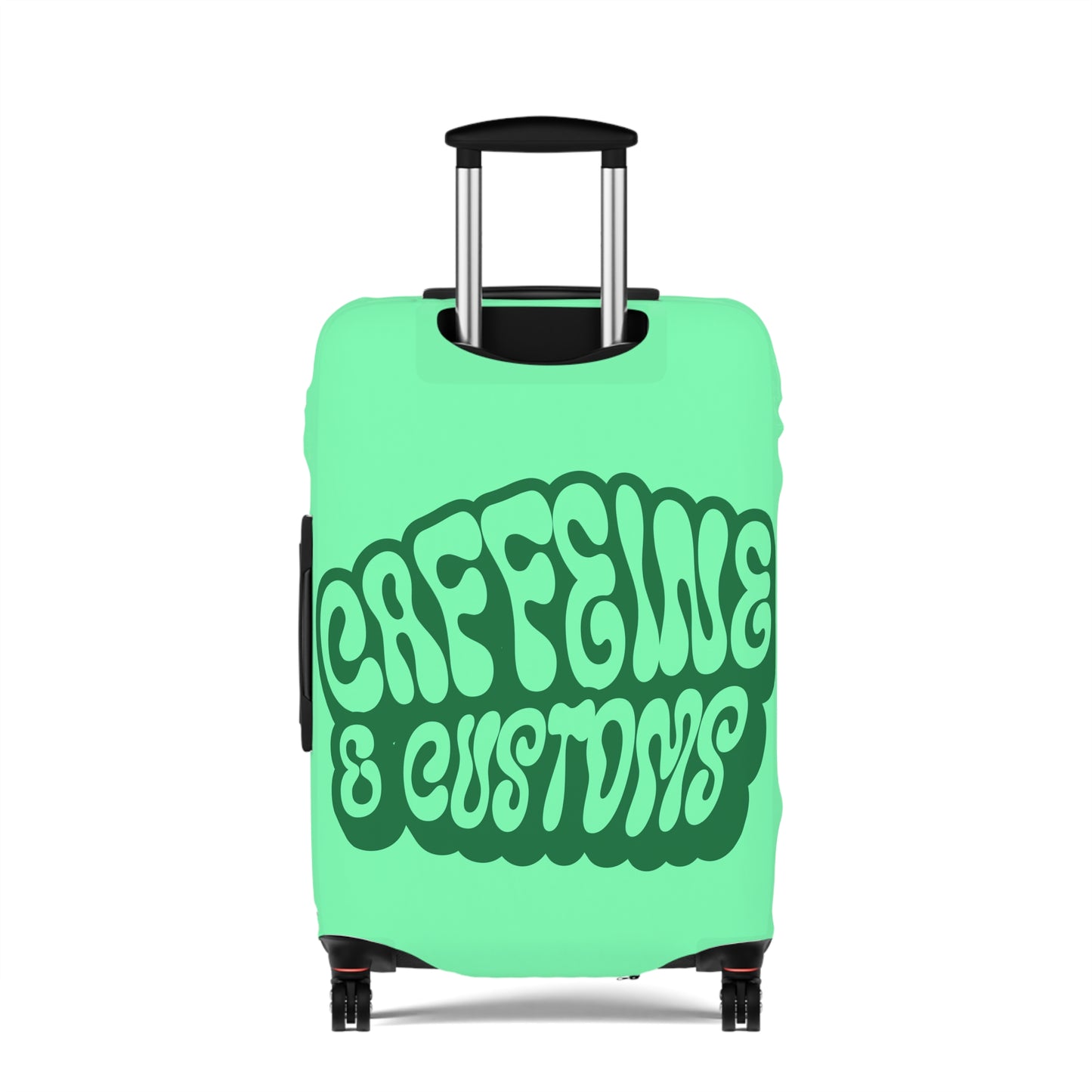 Caffeine and Customs Luggage Cover Travel Suitcase Cover