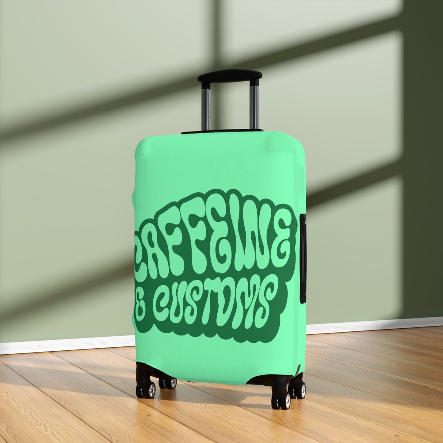Caffeine and Customs Luggage Cover Travel Suitcase Cover