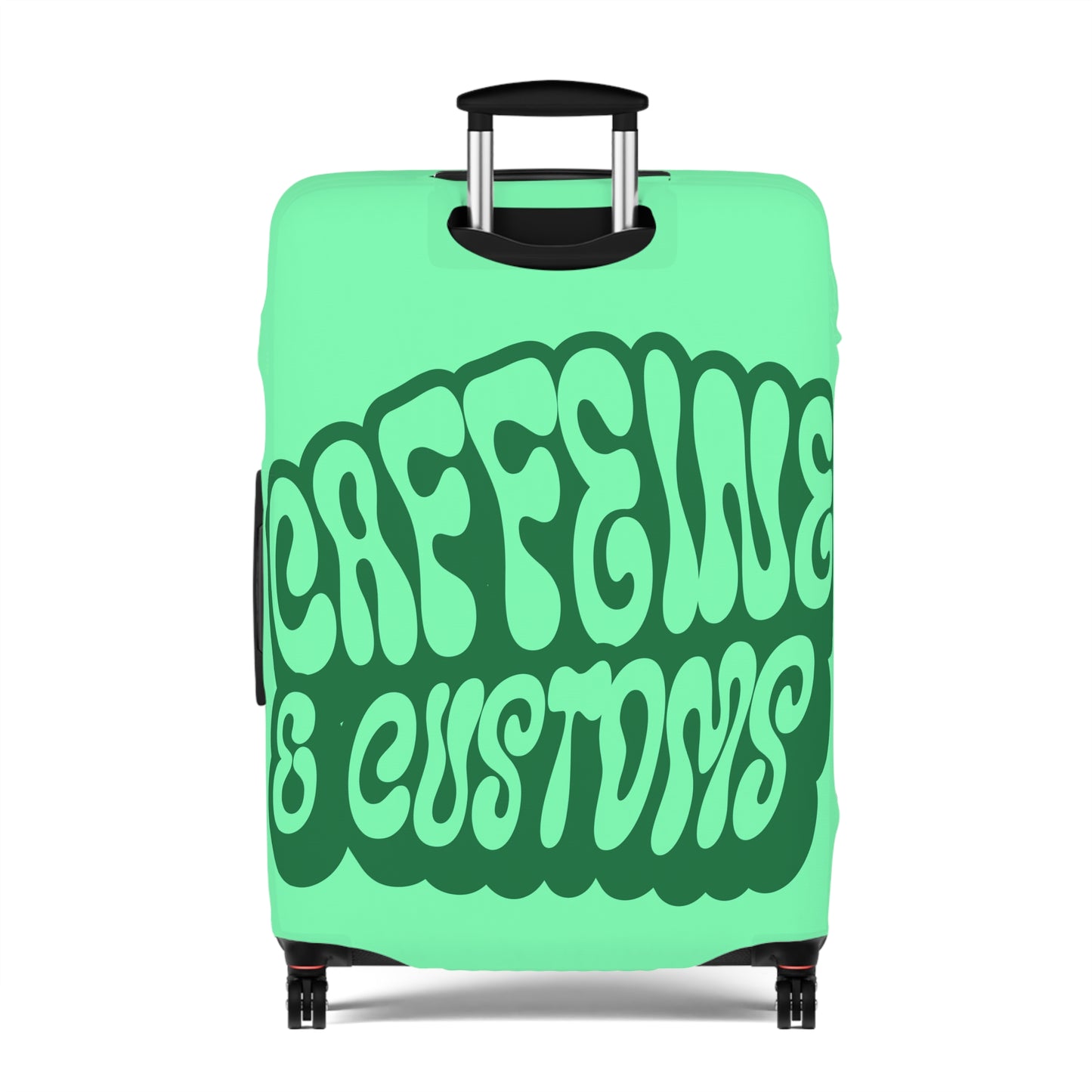 Caffeine and Customs Luggage Cover Travel Suitcase Cover